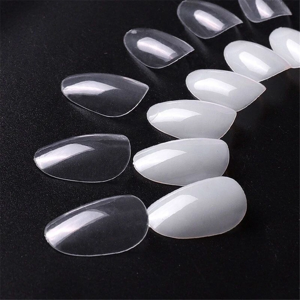 New Short Shape 500Pcs/Bag Nail Tips Transparent Natural Color Oval Nails