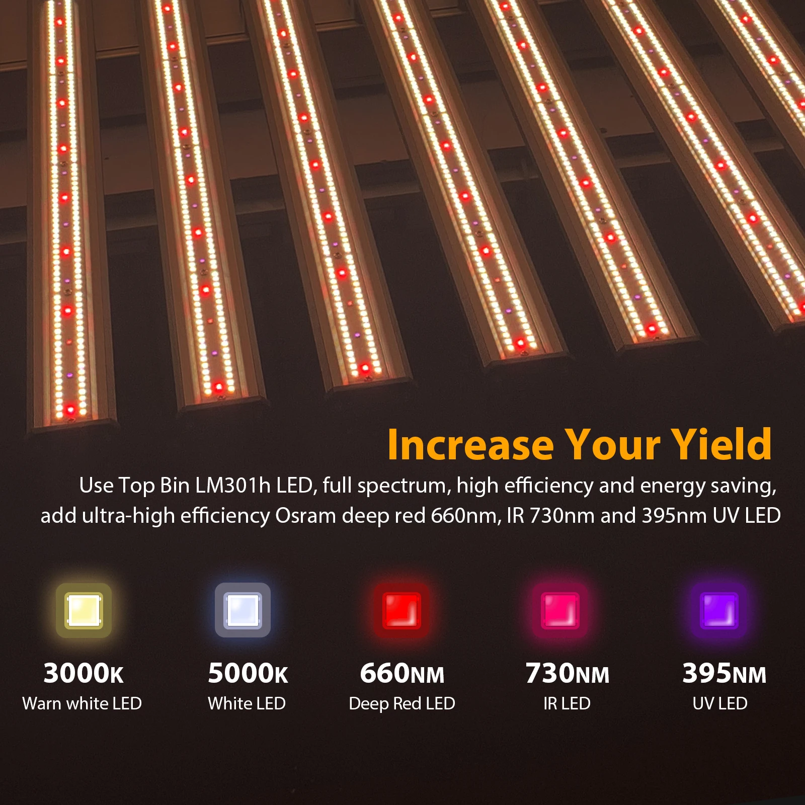 Три диммера 640 Вт 800 1000 3000K 5000K Bar Lm301b Lm301h светодиодный светильник для выращивания растений в помещении
