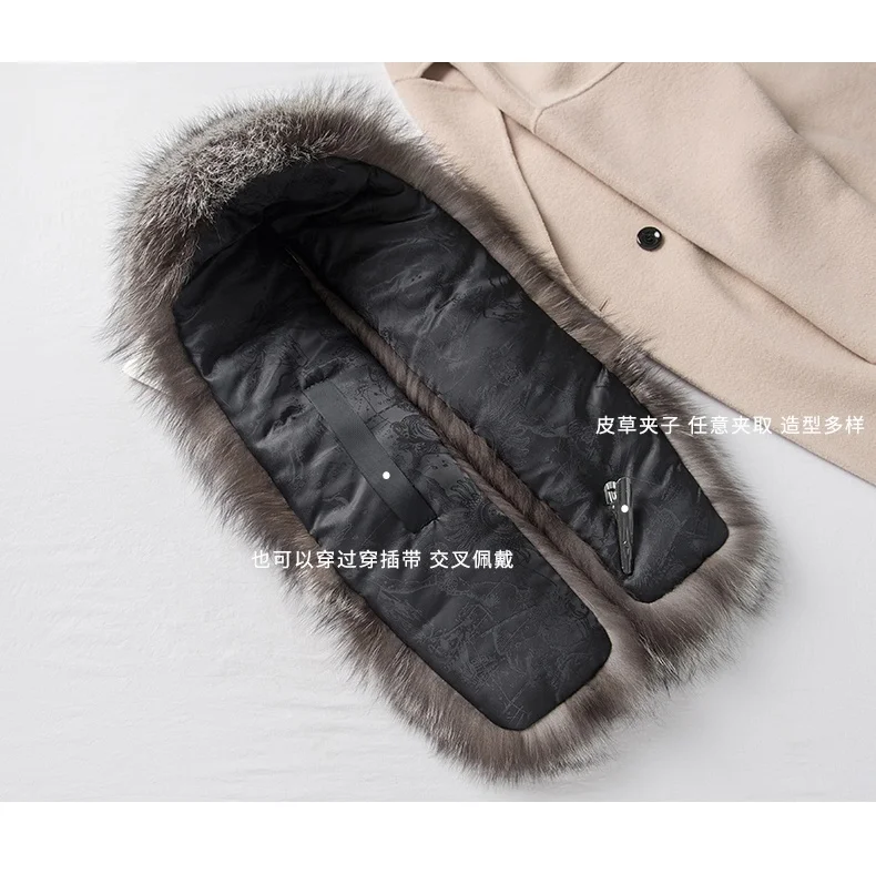 Wholesale Winter Custom Thick Warm Real Fox Fur Big Long Real Fox Tail Scarf Whole Big Fox Fur Collar Women Real Fur Scarf