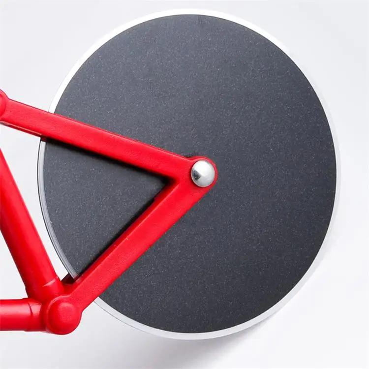 Ninonly Non-stick Dual Cutting Wheels Stainless Steel Bike Pizza Slicer with a Stand for Pizza Lovers Bicycle Pizza Cutter Wheel