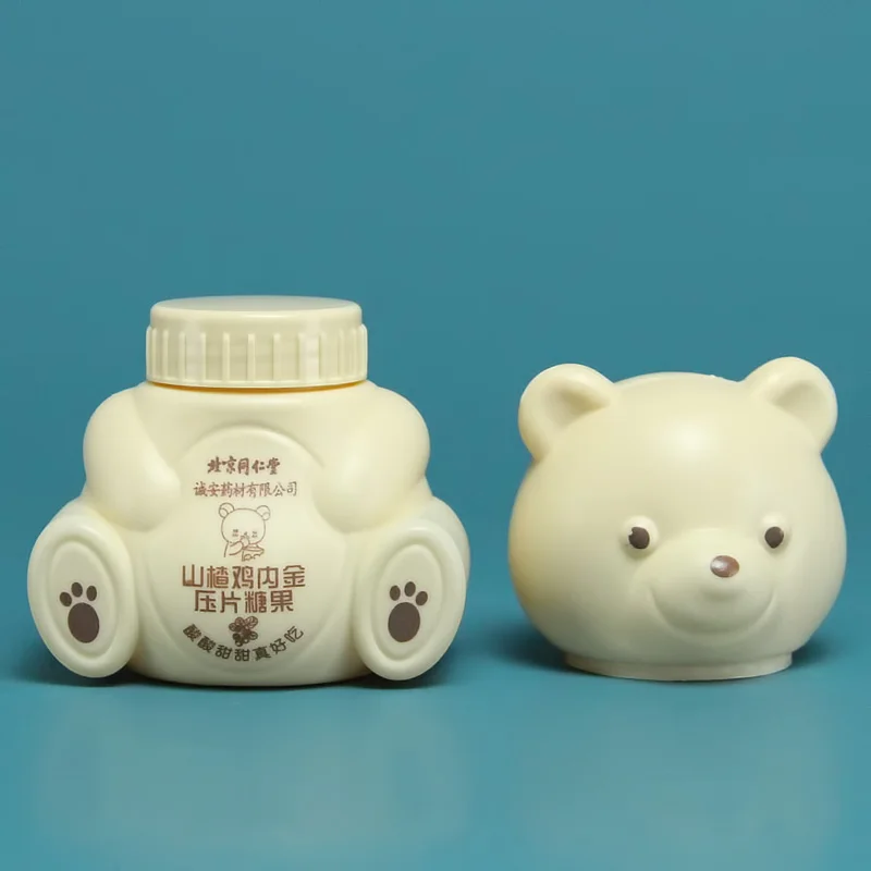 Factory Sell Luxury Like Hot Cakes Children Cartoon Bear Three-Piece Candy Medicine Vitamin Fish Oil Health Care Plastic Bottle