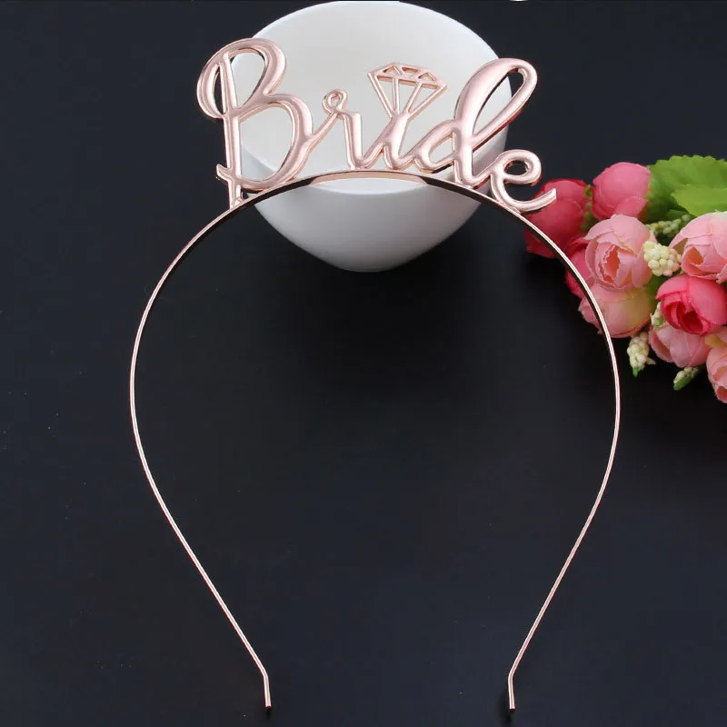 New Bachelorette Party Bride To Be Ceremonial With Headband Set Rose Gold Powder Cloth Ceremonial With Crown