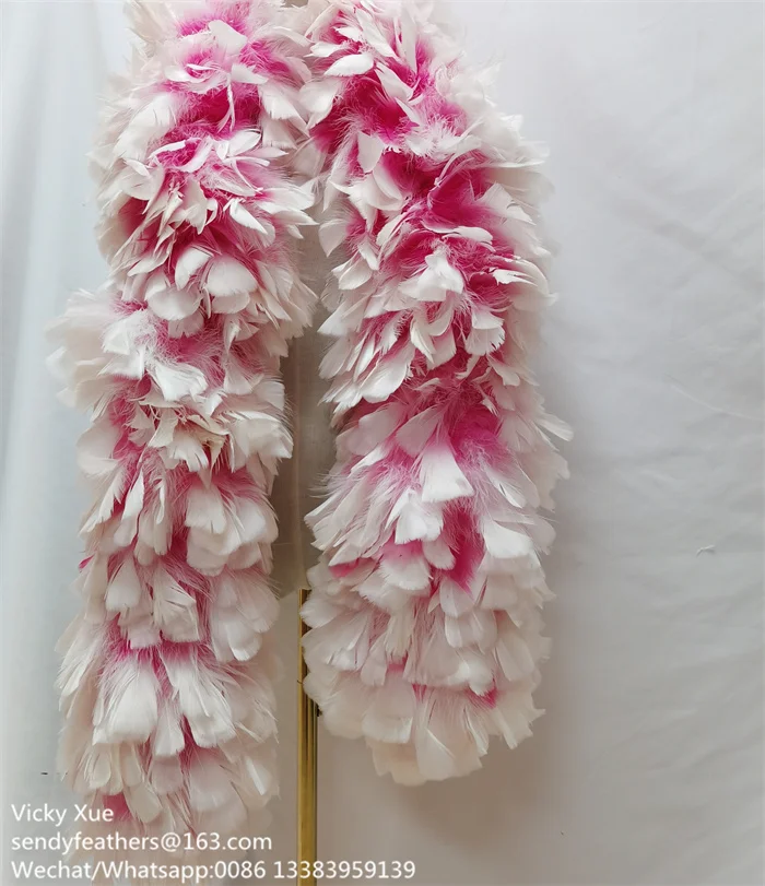 300G bicolor turkey ruff boas for party shawl carnival dancing performance boas