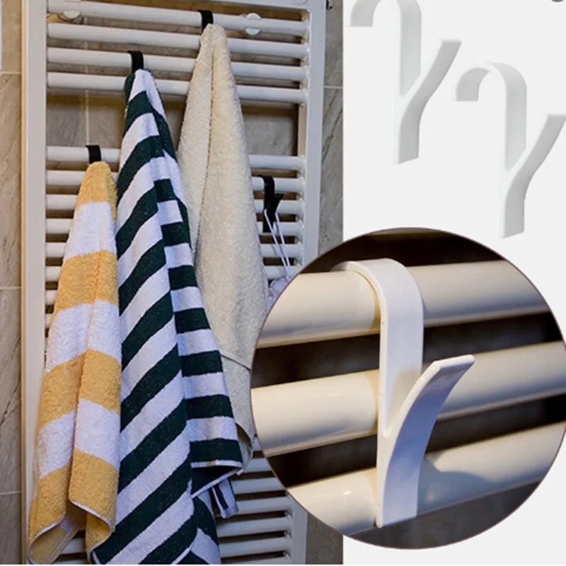 WH207 White Heated Towel Radiator Rail Clothes Hanger Bath Hook Holder Percha Plegable Coats Hats Scarf Hanger