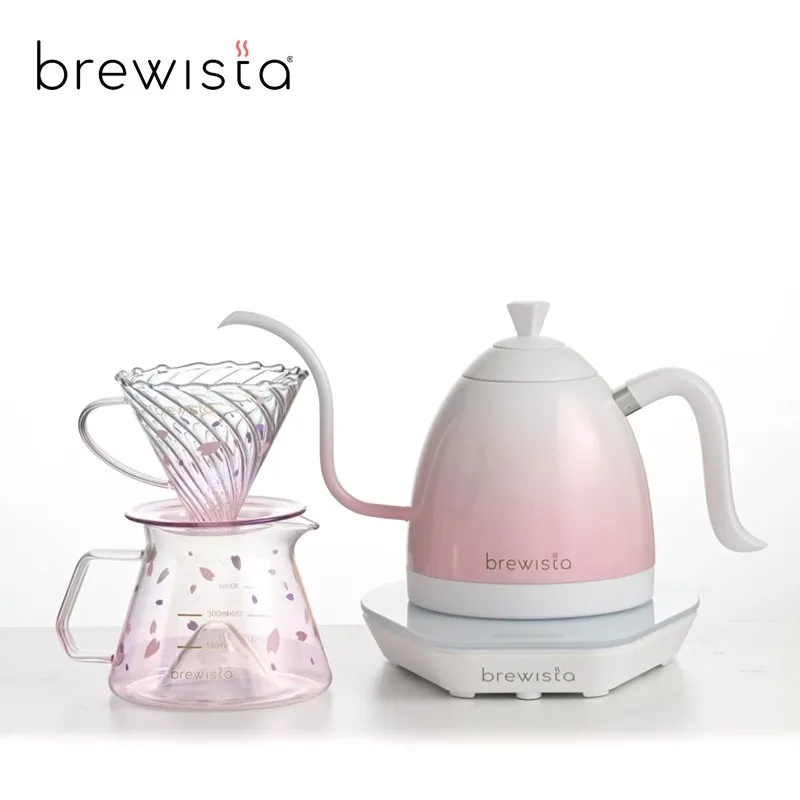 Brewista 600ml electric gooseneck hand drip coffee pour over kettle 304 stainless steels with temperature control coffee pot