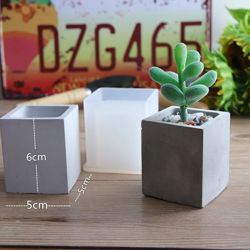 DIY Silicone Custom Small Desk Garden Flower Pot Cement Concrete Vase Planter Molds flower pot molds For silicone molds
