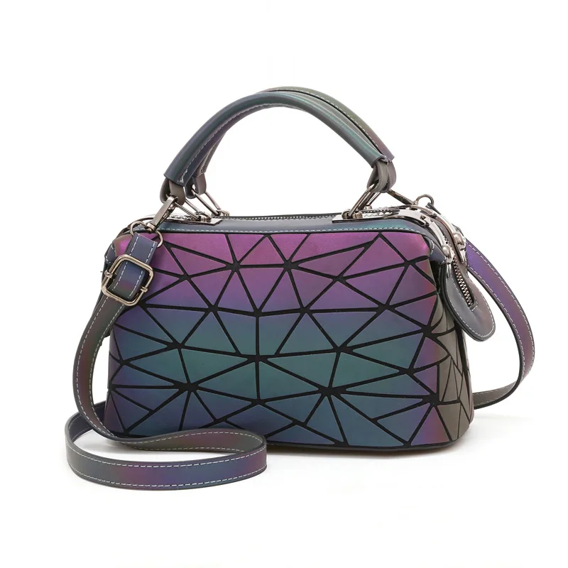 Geometric Holographic Luminous lady pillow bags fashion women handbags