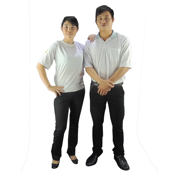 NEW Design ESD smock, Short sleeve, Poly/cotton Anti static Polo T-shirt esd clothing fabric