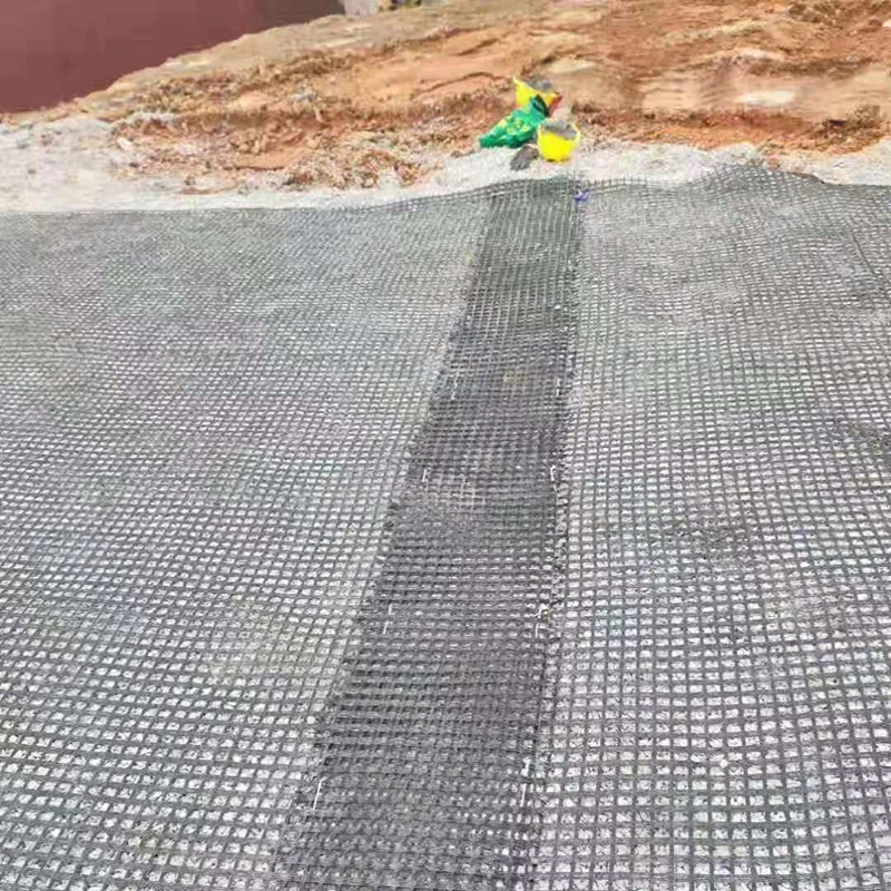 Road Construction Material Self-adhesive Asphalt Biaxial Fiberglass Geogrid Anti Crack On The Surface Of Road