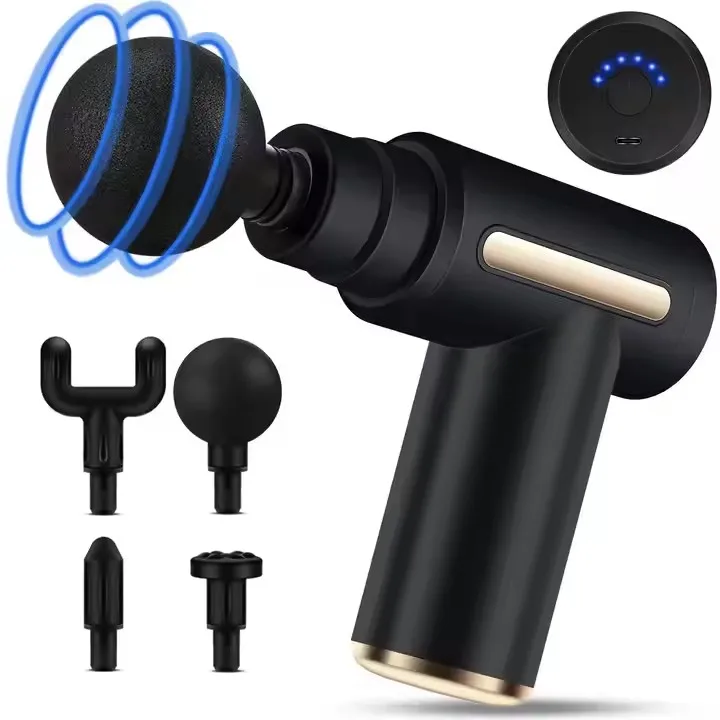 Portable Electric Mini Massage Gun Rechargeable Handheld Pistol Deep Tissue Percussion Targeting Back Pain Relief Neck