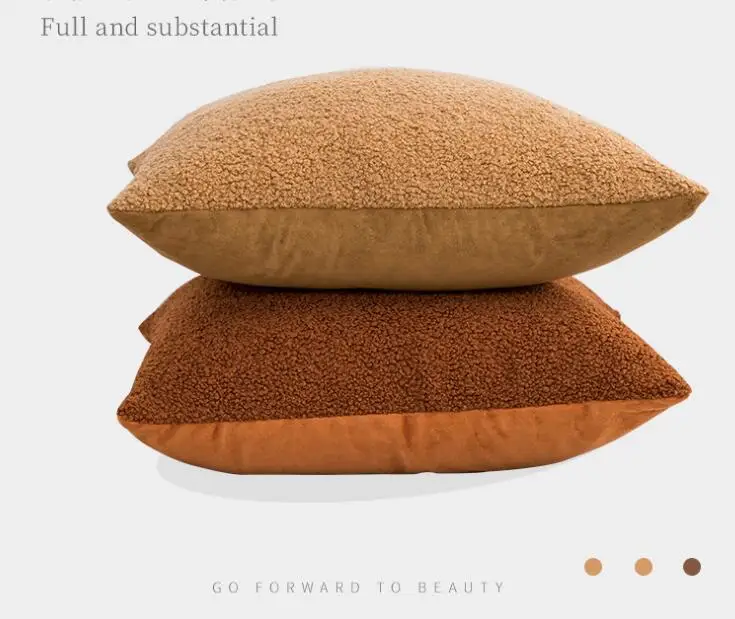 Custom size solid Teddy cushion covers super sofa warm decoration throw pillow case promotion