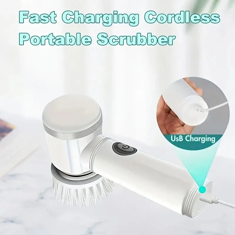 Household New Style Pot Washer Power Display Spin Scrubber Plastic Dusting Electric Cleaning Brush