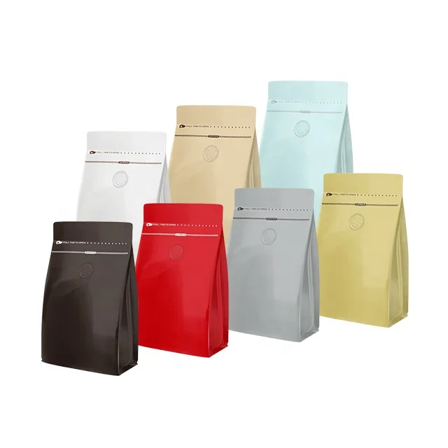 In Stock 500g 1kg Reusable Aluminum Foil Flat Bottom Pouch Coffee Bean Packing Tea Coffee Bag Packaging