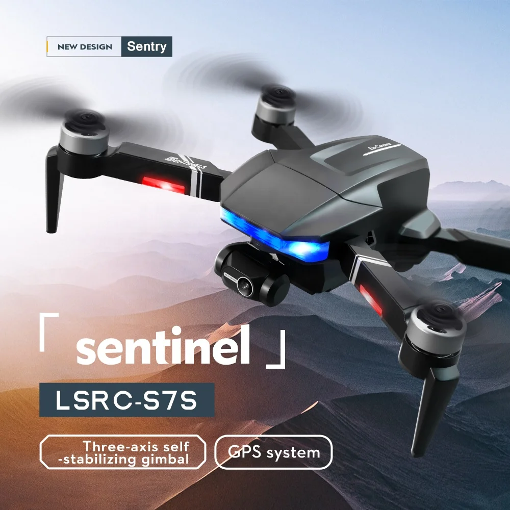 2022 Hot selling S7S drone camera 4K HD mini quadcopter 1km flight time 3-axis gimbal rc drone