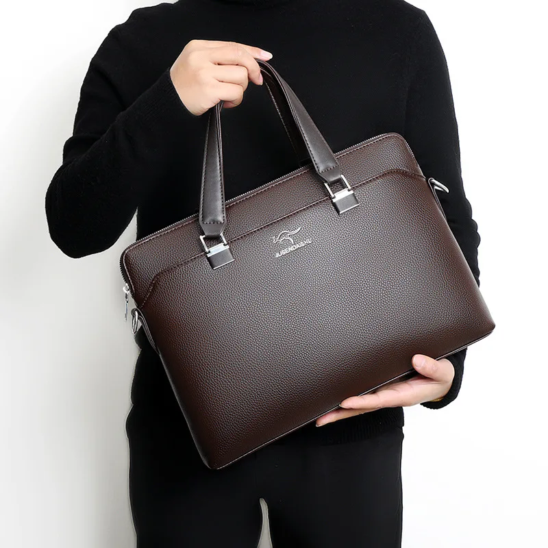 New Arrival Waterproof Lawyer Handbags Crossbody Shoulder Travel Business Laptop Bag PU Leather Briefcase Bags For Men
