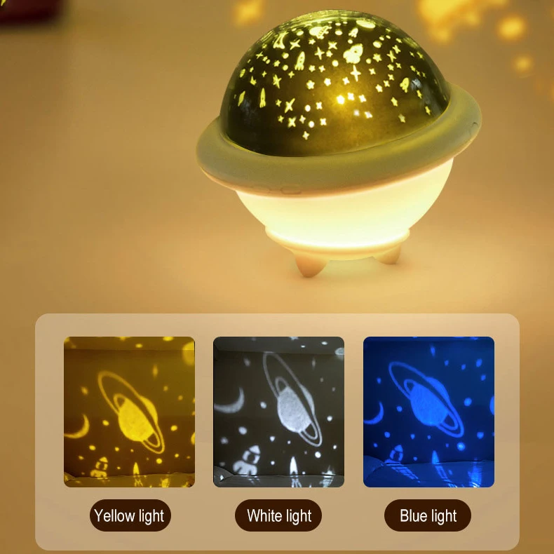 New Cute Decorative Bedroom Small Star Sky Projection Lamp Led Mini Planet Moon UFO Projector Night Light For Kids Room