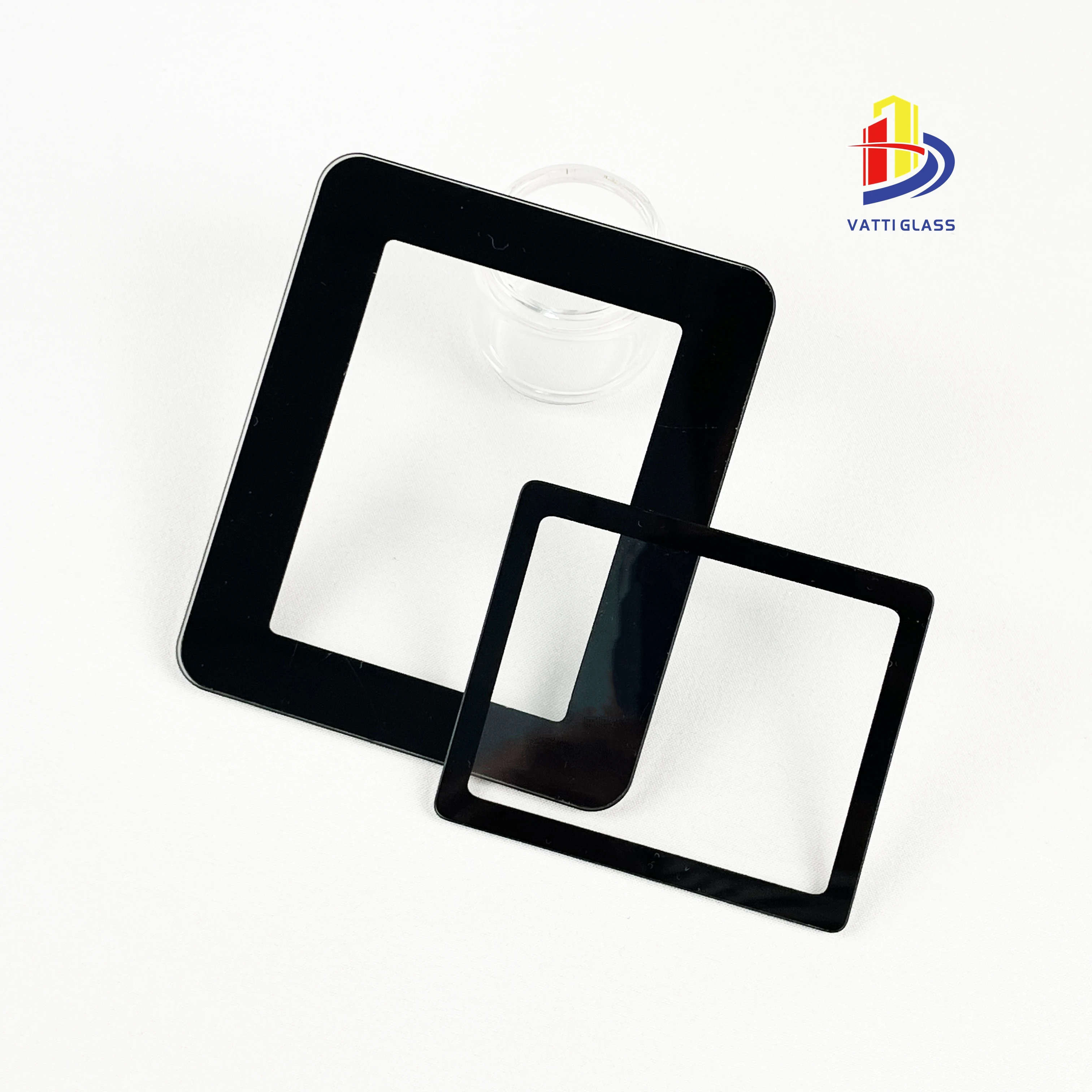 Custom silk screen print display screen ultra white glass cover plate with transparent tempered electronic glass panel