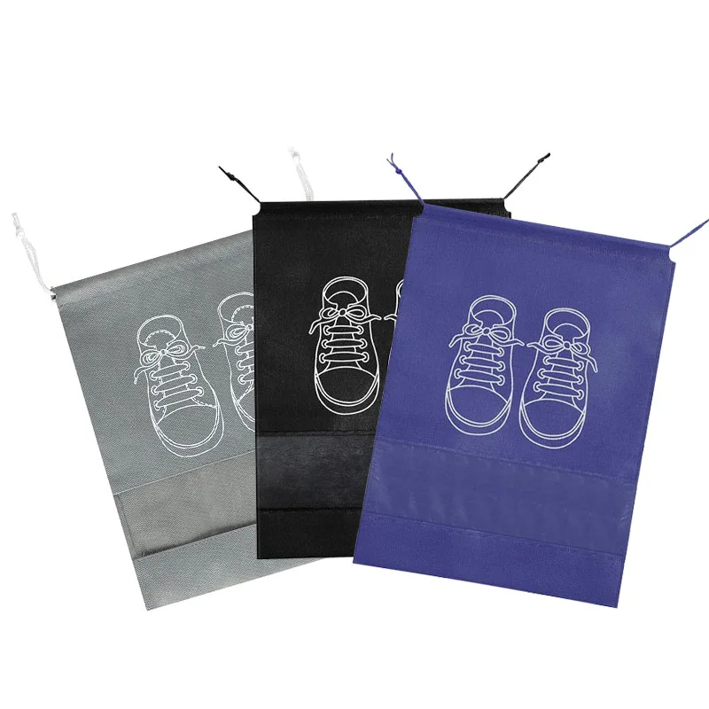 HUAQING packing Promotional custom high quality cheap drawstring non-woven storage shoe bag