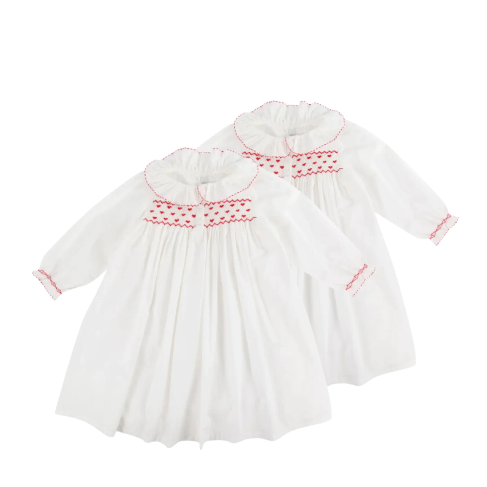 New Valentine 2024 Wholesale Girl Smocked Dress For Girl Hight Quality Princess Soft Children Clothes Pajamas Customization