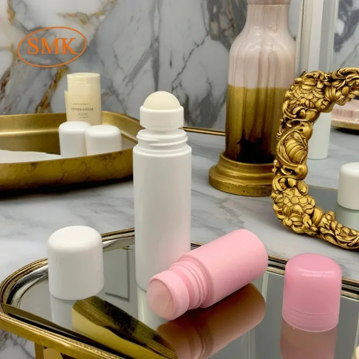 Hot Sale Skin Care 50ml 90ml 1oz 3oz Customized PE Pink White Empty Cleaner Roll On Bottle