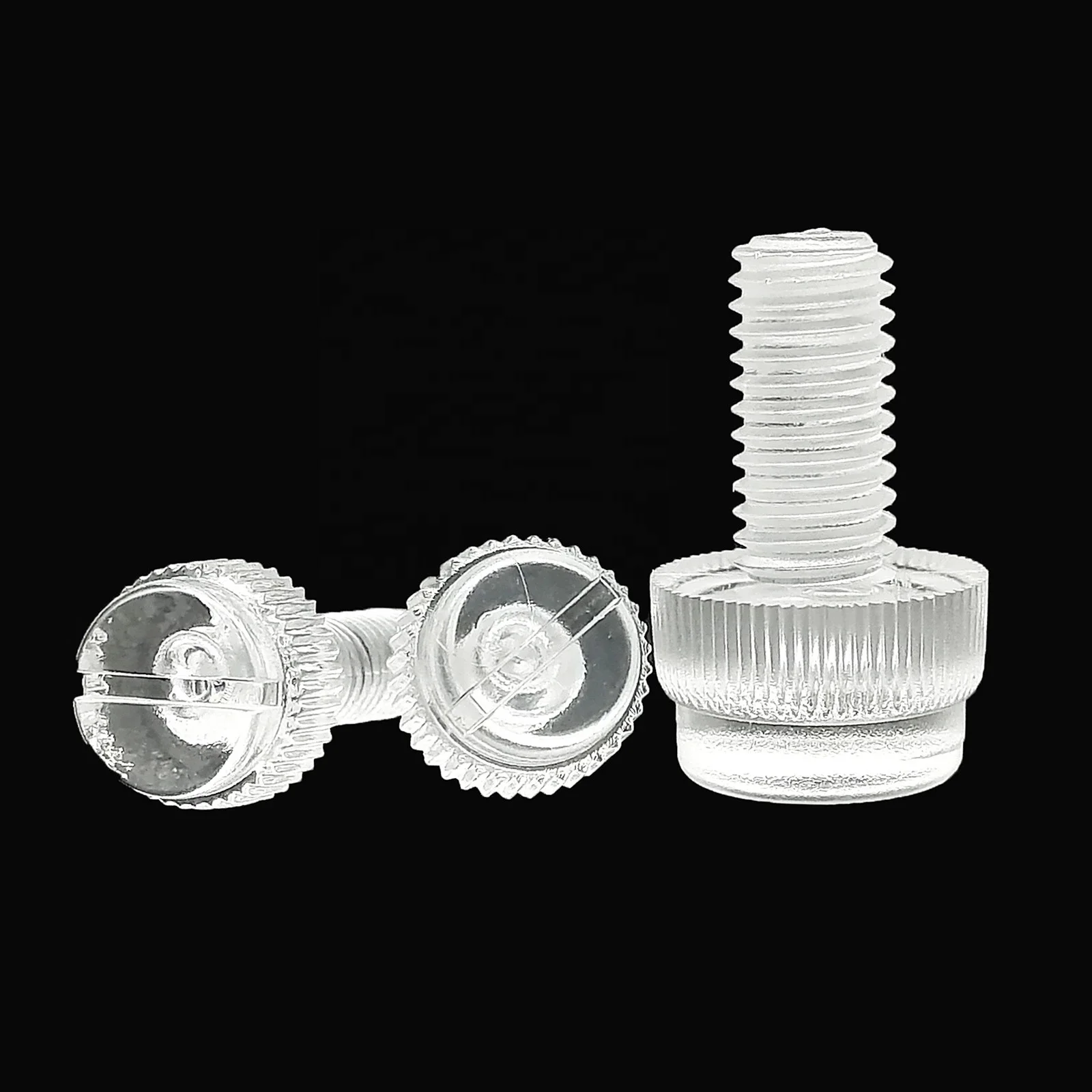 M3 M4 M5 M6 M8 Knurl Slotted Head Adjust  Acrylic Clear Transparent Plastic Thumbscrew Hand Tighten Thumb Bolt Screw