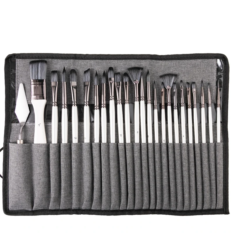 Bo Yi Xuan Artist Paint Brushes Set Nylon Hair Painting Brush With Wooden Handle For Art Acrylic Paint Tools Kit
