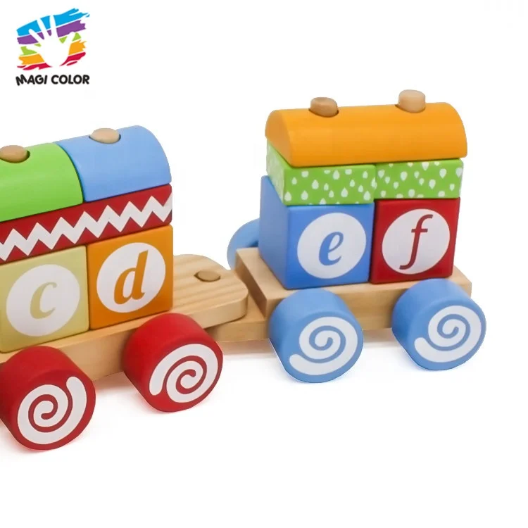 Ready To Ship educational wooden train toys for toddlers W04A393