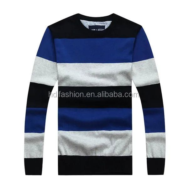 Stripes knitting pattern sweater latest men's clothing