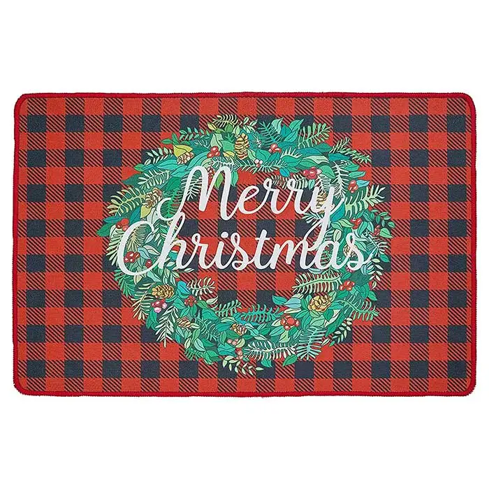 Custom print Christmas Microfiber flannel Memory Foam bath mat Non Slip and Soft Bathroom Mats Rugs Absorbent Bath Rug carpet