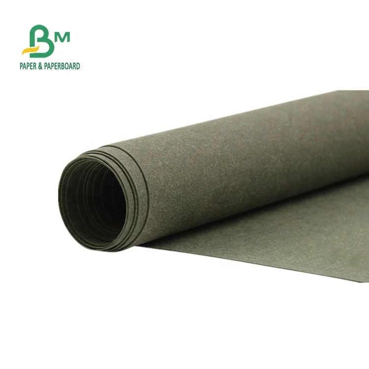 Grey / Black Reusable Washable kraft paper For Cosmetic Bag 100% Recycled