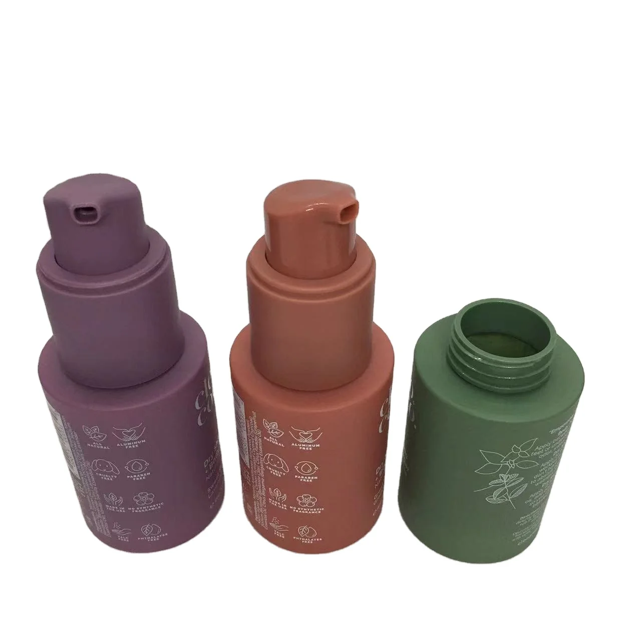 factory OEM RTS 120ml logo printing empty soft touch powder sprayer bottle
