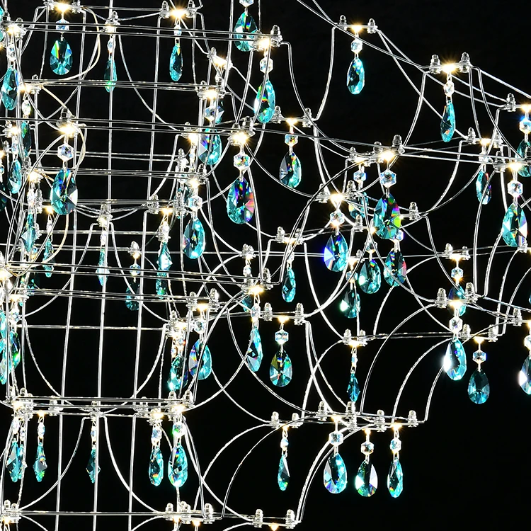 Modern Design Home Villa Decorative Hanging Light Customized Metal Crystal LED Chandelier Light