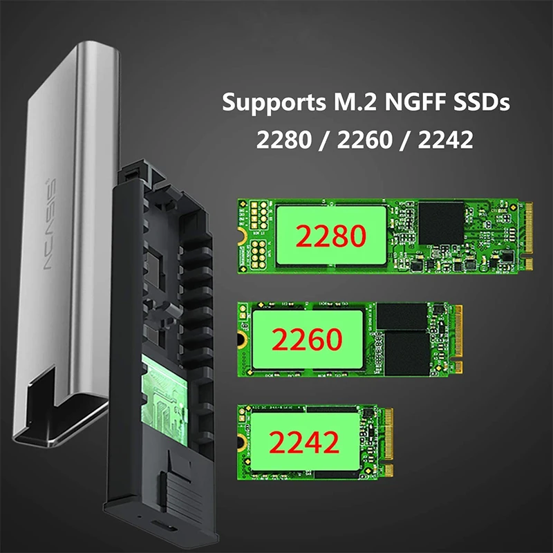 Корпус Acasis для SSD M2 NGFF корпус SATA M/B Key Disk жесткого диска M.2 на USB Type C 3 1 с