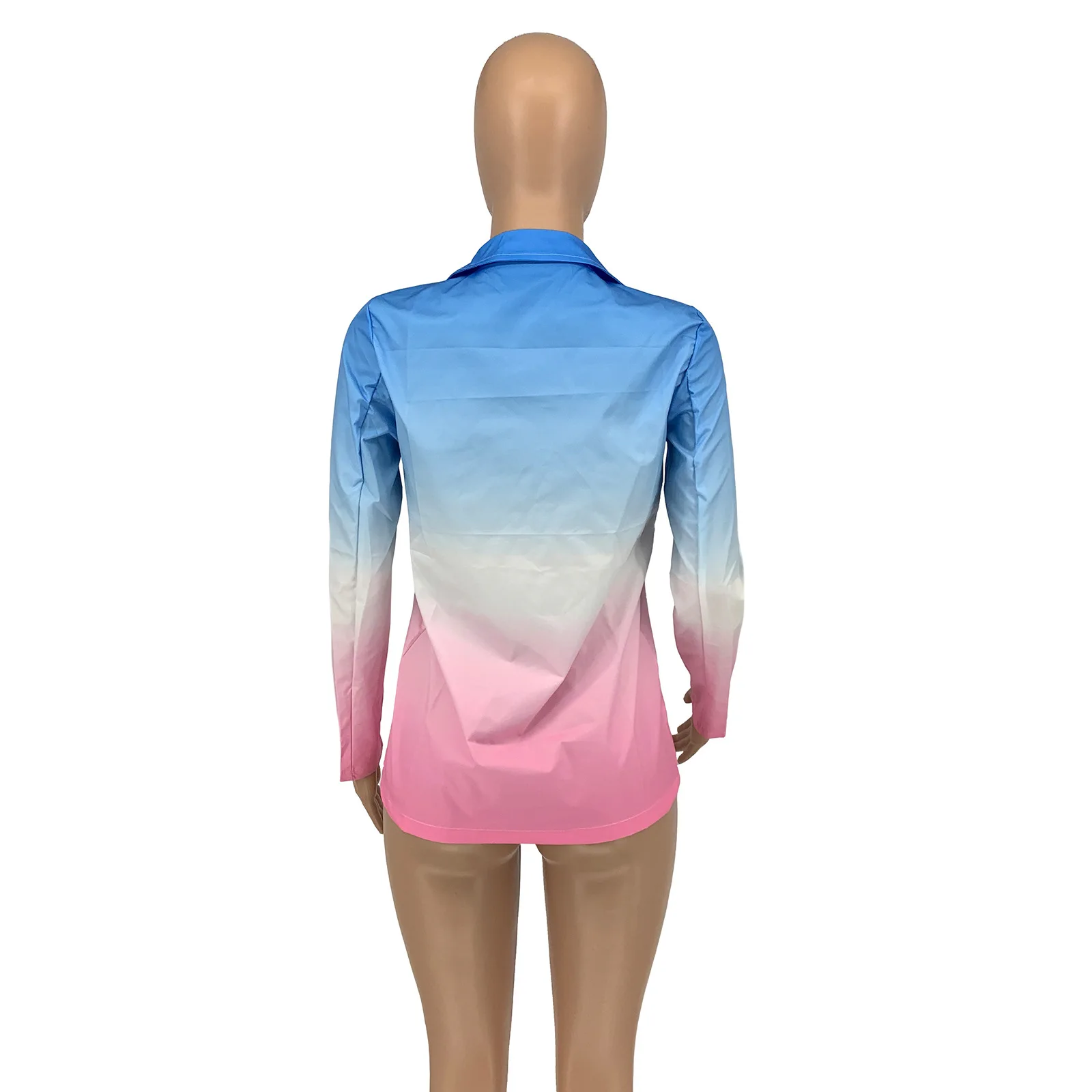 Fall Clothing Ombre Pink Woman Blazer Fashion Winter Single Breasted Jacket Ladies Casual Blazers Coat Autumn Clothes