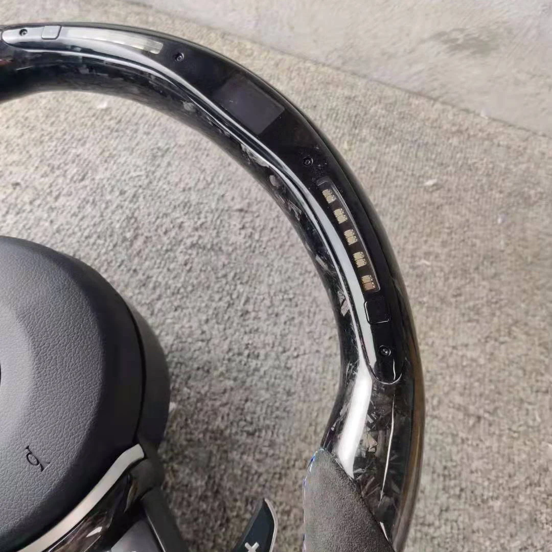 Forged Carbon Fiber LED Steering Wheel Assembly Upgrade To M Performance With M3 M5 M6 M8 F10 F90 F06 F12 F13 F91 F92 F93 F11