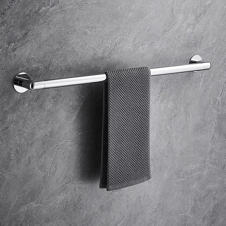 Anti-Rust Waterproof Movable Stainless Steel Vacuum Suction Cup Bathroom Towel Bar Rack Rail Hanger Towel Storage Rod