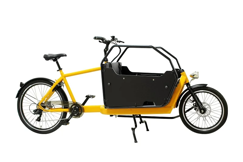2 Wheel Electric Cargo Bike with Cargo Wood & Steel Box Steel Frame Wooden Metal Box for Family Use Popular