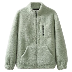 Winter Puffer Fur Wool Slim Sleeve Jacket Coat Fox Faux Fur Coats