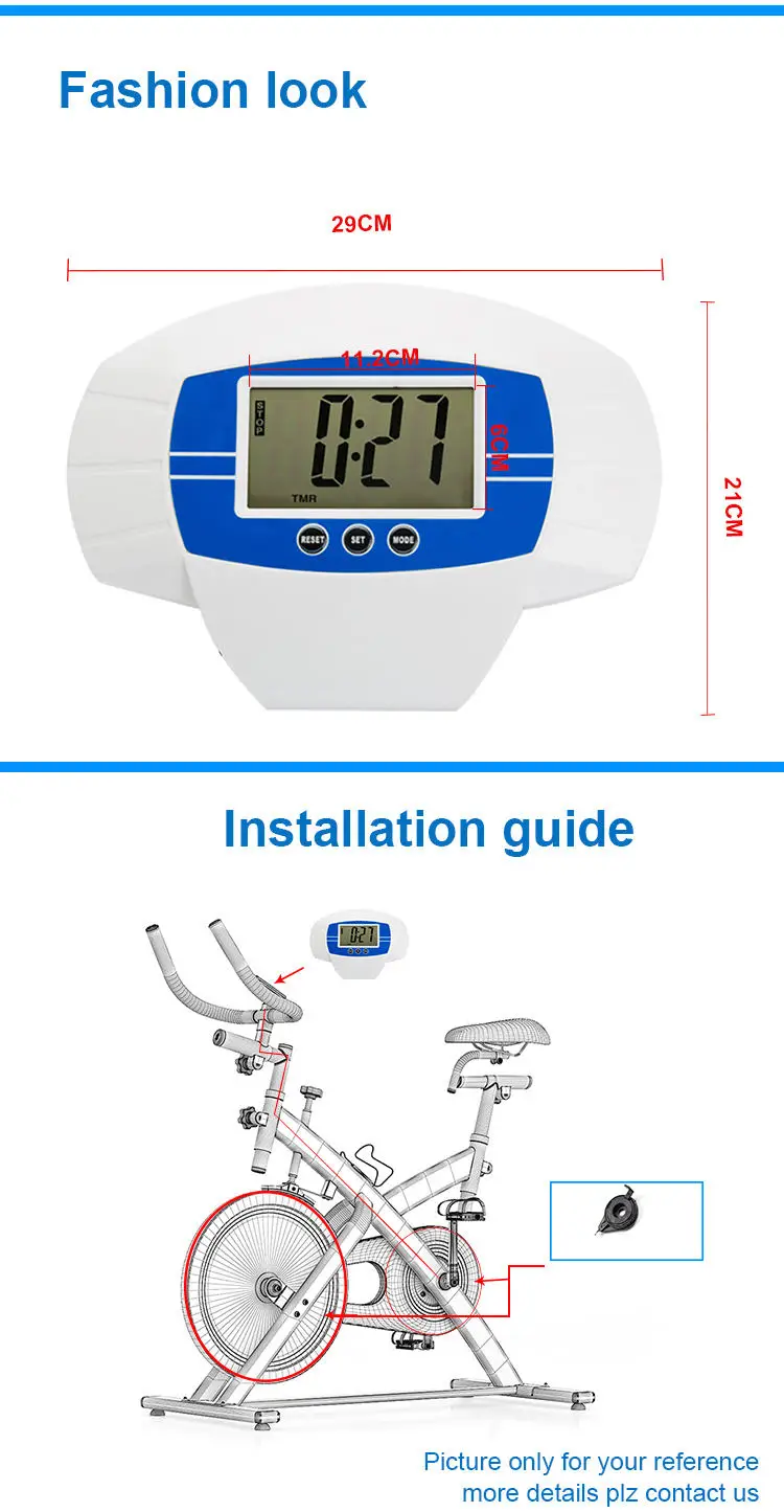 ZT Multifunctional Oem Exercise Bike Monitor Spinning Bike Speedometer With Time Speed Calorie Distance Heart Rate