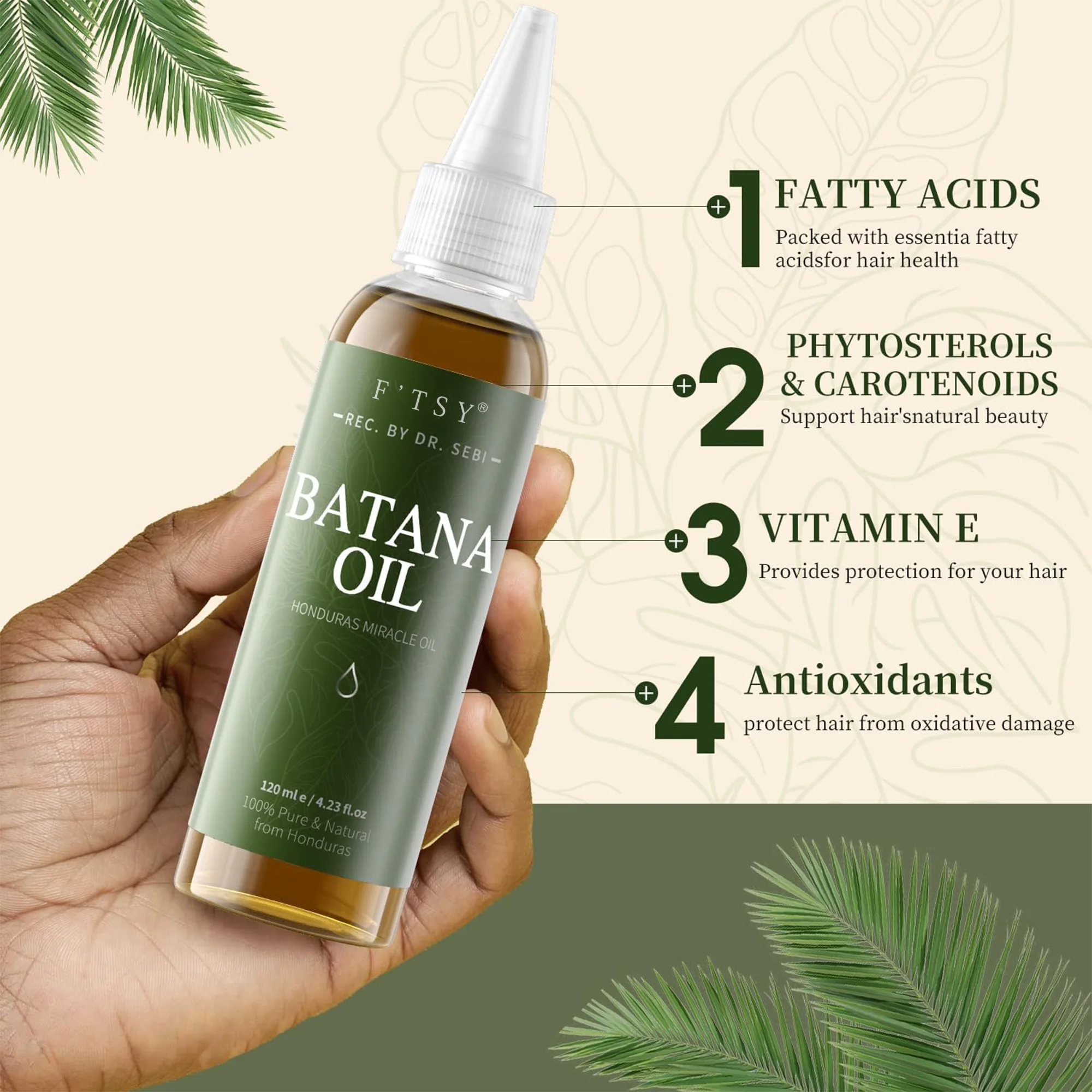 100% Pure & Natural Raw Batana Oil Organic Oil  Hair Care Thickness Scalp Skin Batana Oil