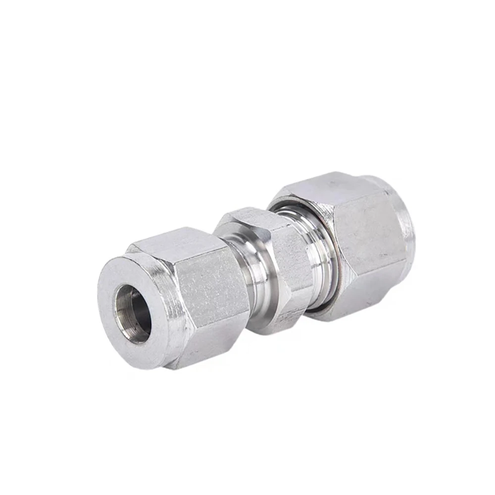Hot Product Instrumentation Tubing Union Fitting Tube to Tube Union Stainless Steel Double Ferrules Tube Fittings Straight Union