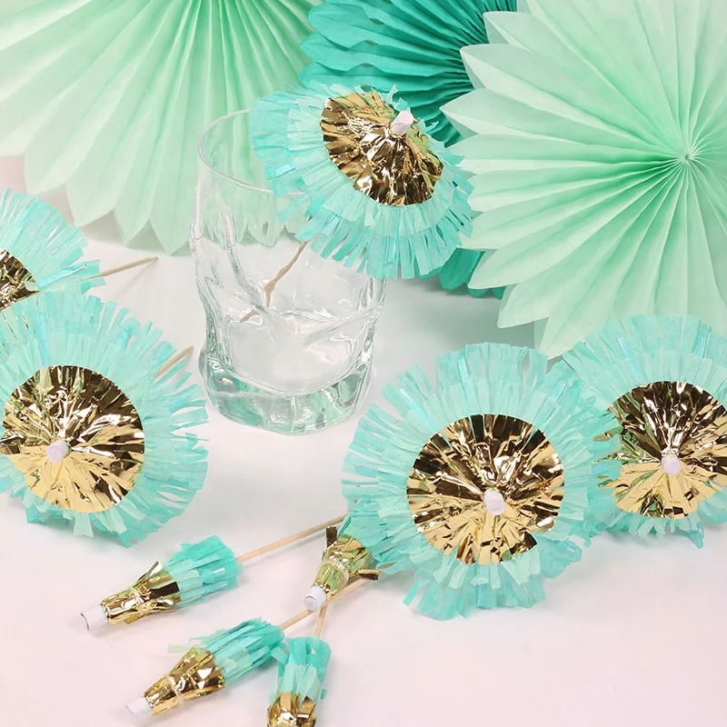 2020 Wholesale hawaii paper umbrella toothpicks for cake topper, party decoration