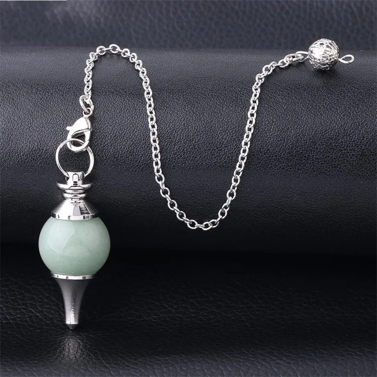 Crystal Pendulum Pendants Reiki Chakra Natural Gemstone Dowsing Pendant Black Onyx Turquoise Ball Pendant Pendulum Accessories