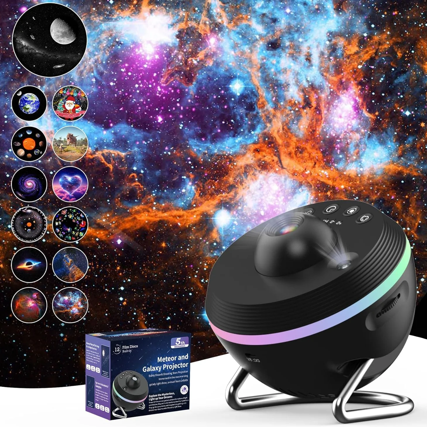 Star Projector, 13 in 1 HD Galaxy Projector for Bedroom, Planetarium Led Lamp Lighting With Timer