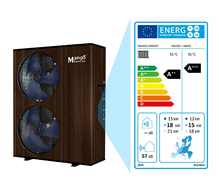 23kw R32  Air Source Wood Grain heating cooling  Nidec DC Brushless Motor  DC Inverter QI-pro Series  Heat Pump