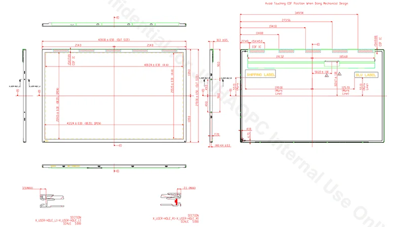 Дисплей системы управления 19 дюймов режима TN 1440x900 30 PIN LVDS интерфейс ЖК-панель