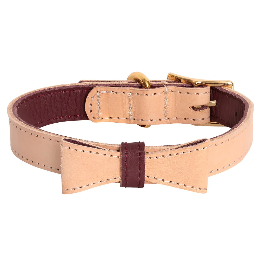 pink leather dog Collar Direct Soft Padded Cow Leather  PU leather Dog Collar with Quick Release