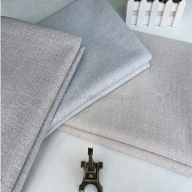 knitting fabric bonded100%polyester faux linen sofa fabric polyester linen fabric for pillows