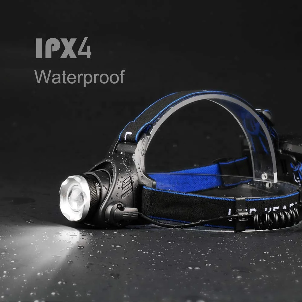 
Rechargeable Battery Power Source High Beam Head Torch Light LED Waterproof Head Lamp Light 