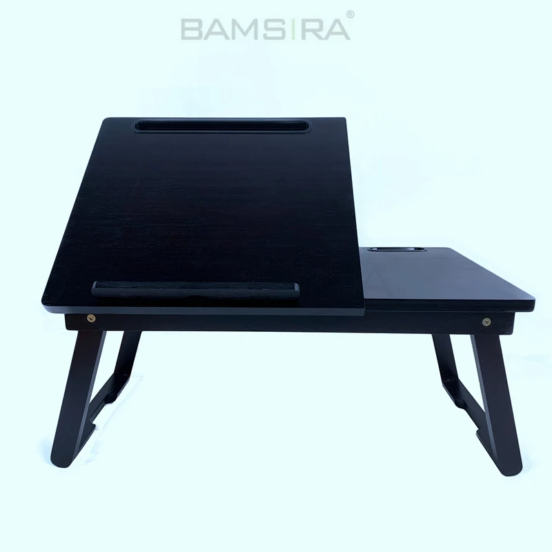 Dark Bamboo Laptop Desk for Bed for Eating and Writing in Sofa and Couch Wood/Bamsira_BSCI